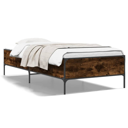 Bed Frame without Mattress Smoked Oak 90x190 cm Single