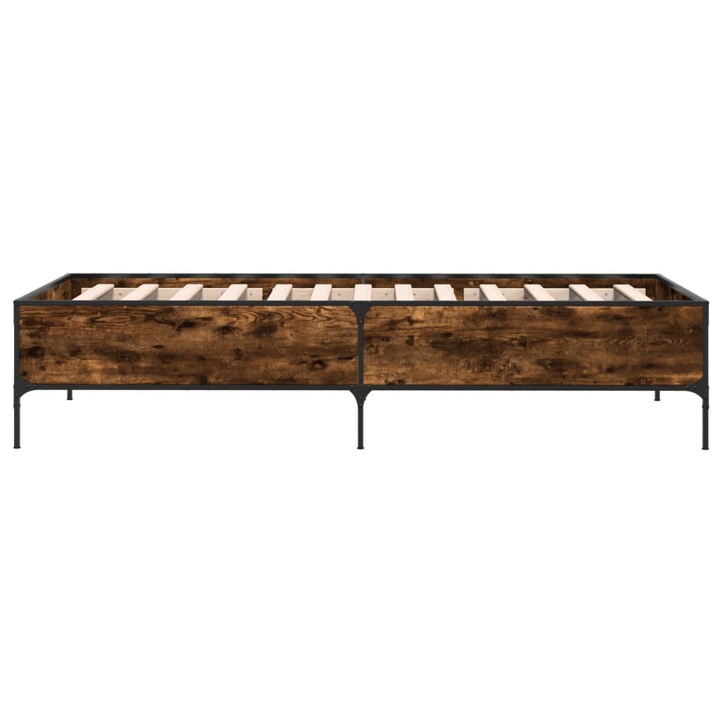 Bed Frame without Mattress Smoked Oak 90x190 cm Single