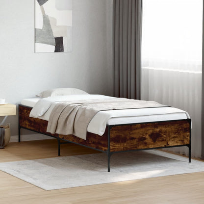 Bed Frame without Mattress Smoked Oak 90x190 cm Single