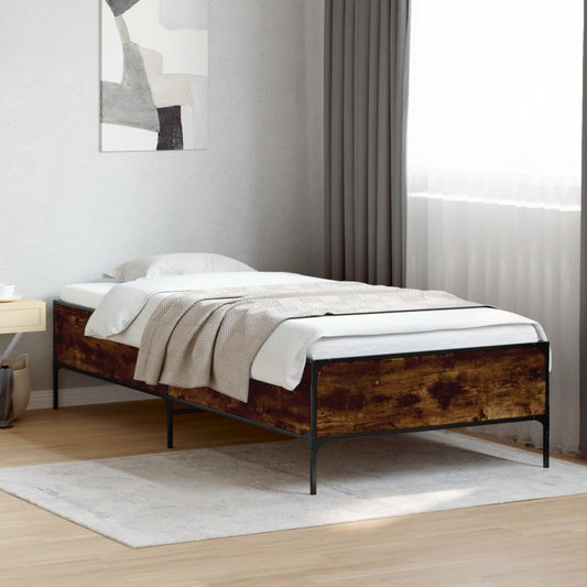 Bed Frame without Mattress Smoked Oak 90x190 cm Single