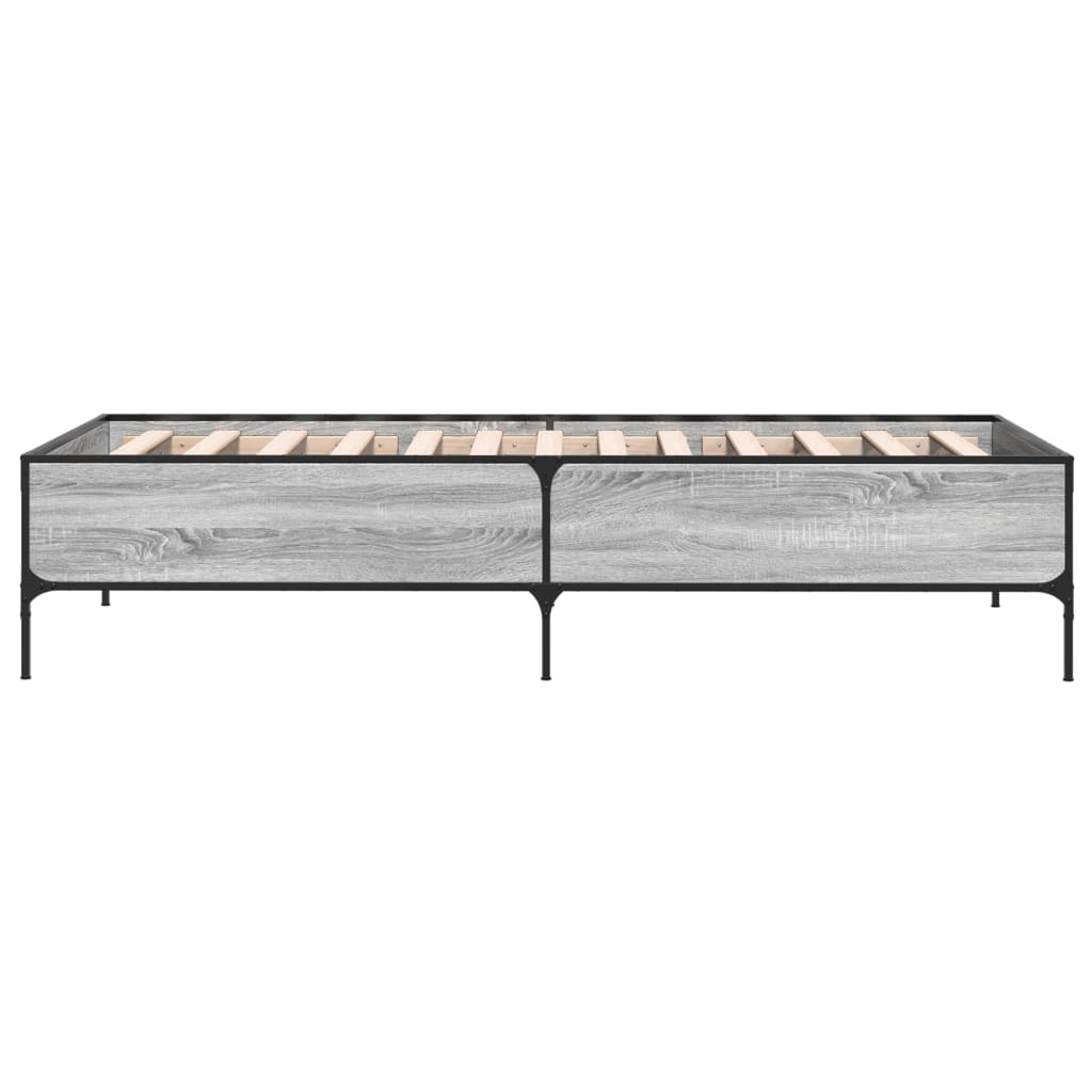 Bed Frame without Mattress Grey Sonoma 90x190 cm Single