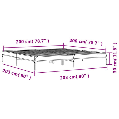 Bed Frame without Mattress Black 200x200 cm