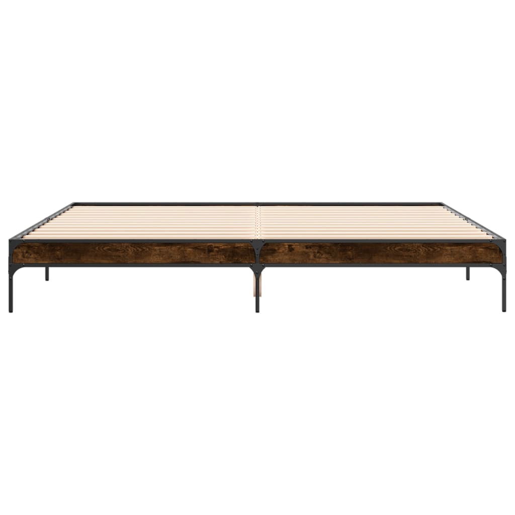 Bed Frame without Mattress Smoked Oak 200x200 cm
