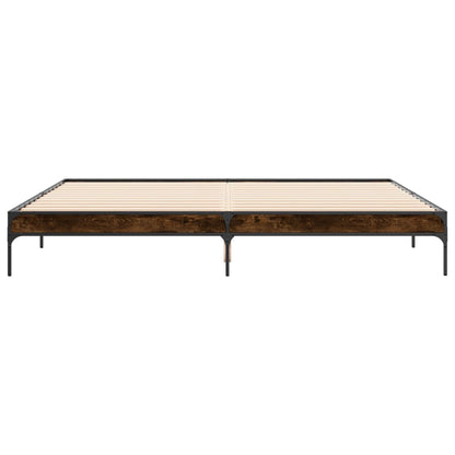 Bed Frame without Mattress Smoked Oak 200x200 cm