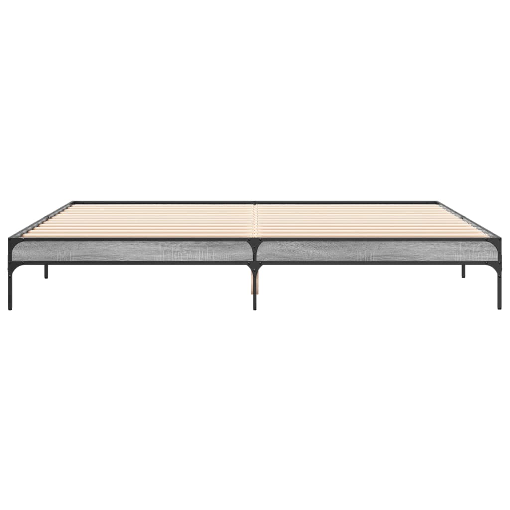 Bed Frame without Mattress Grey Sonoma 200x200 cm