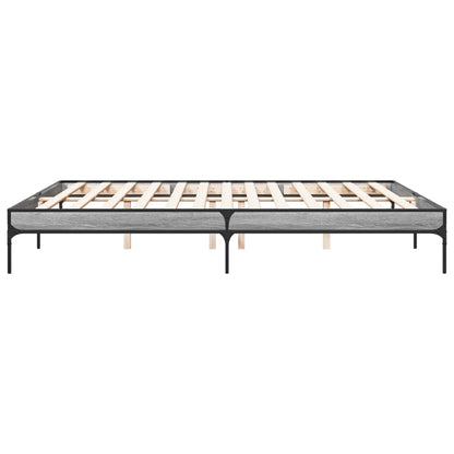 Bed Frame without Mattress Grey Sonoma 200x200 cm