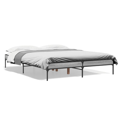 Bed Frame without Mattress Grey Sonoma 160x200 cm