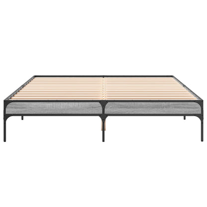 Bed Frame without Mattress Grey Sonoma 160x200 cm