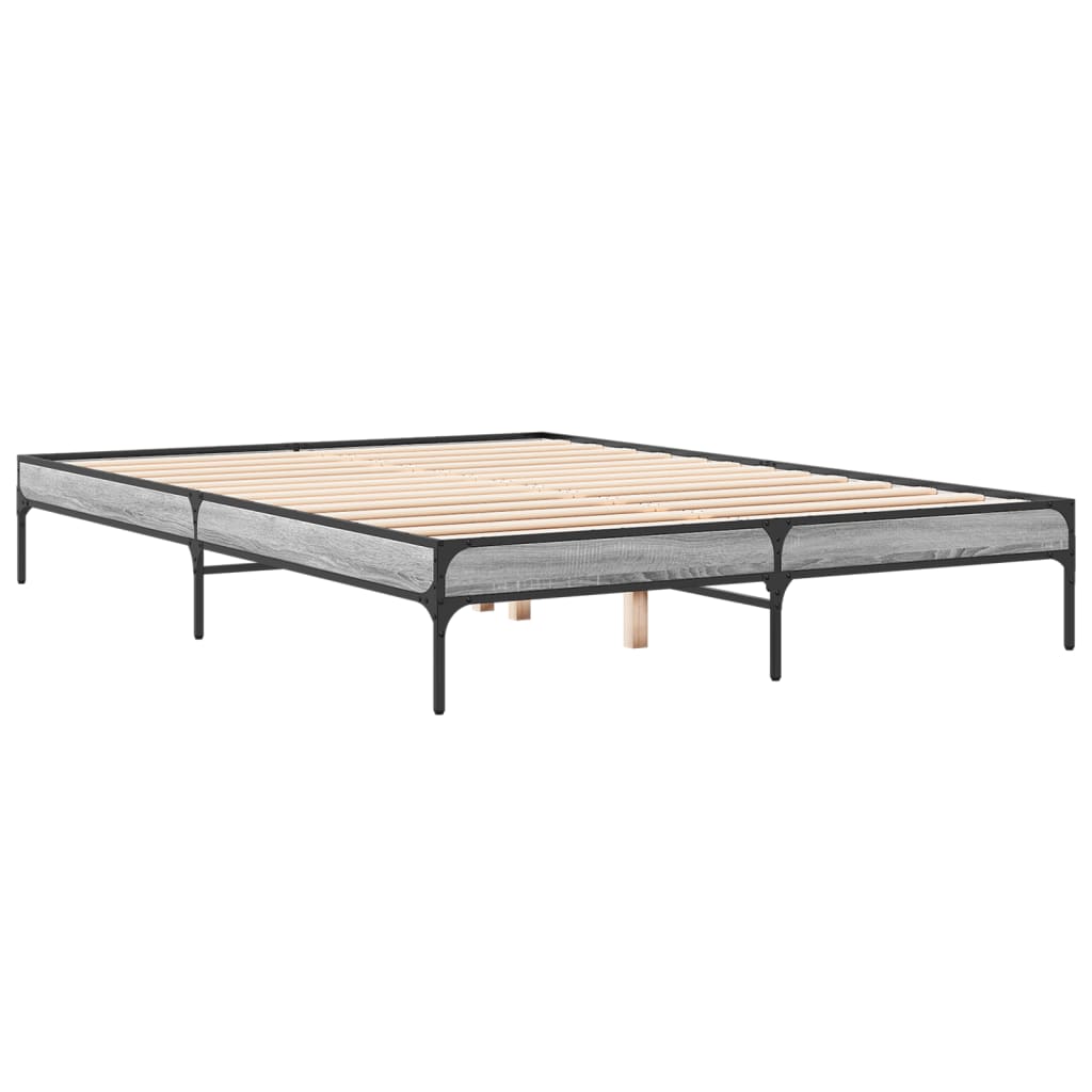 Bed Frame without Mattress Grey Sonoma 160x200 cm
