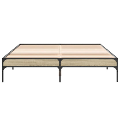 Bed Frame without Mattress Sonoma Oak 150x200 cm King Size