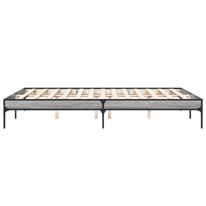 Bed Frame without Mattress Grey Sonoma 150x200 cm King Size