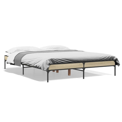 Bed Frame without Mattress Sonoma Oak 140x200 cm