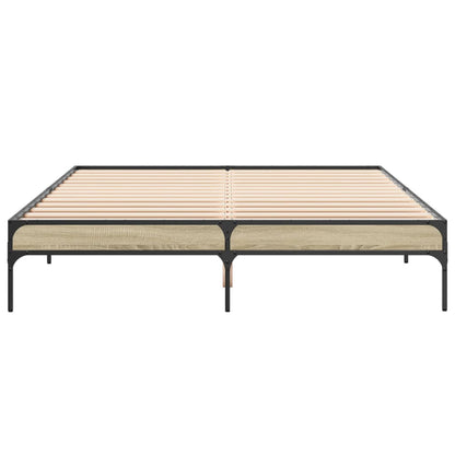 Bed Frame without Mattress Sonoma Oak 140x200 cm