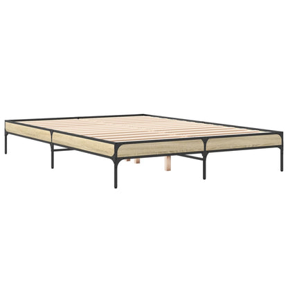 Bed Frame without Mattress Sonoma Oak 140x200 cm