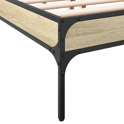 Bed Frame without Mattress Sonoma Oak 140x200 cm