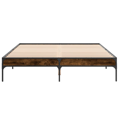Bed Frame without Mattress Smoked Oak 140x200 cm
