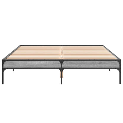 Bed Frame without Mattress Grey Sonoma 140x200 cm