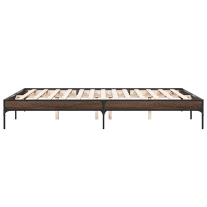 Bed Frame without Mattress Brown Oak 140x200 cm