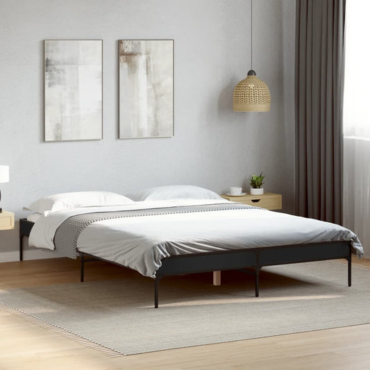 Bed Frame without Mattress Black 120x200 cm