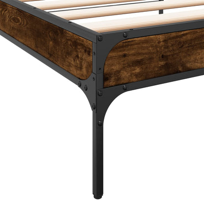 Bed Frame without Mattress Smoked Oak 100x200 cm