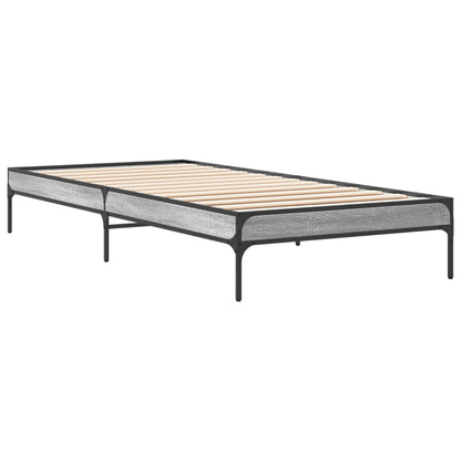 Bed Frame without Mattress Grey Sonoma 100x200 cm