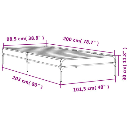 Bed Frame without Mattress Brown Oak 100x200 cm