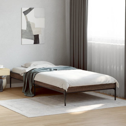 Bed Frame without Mattress Brown Oak 100x200 cm
