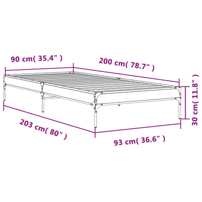 Bed Frame without Mattress Black 90x200 cm