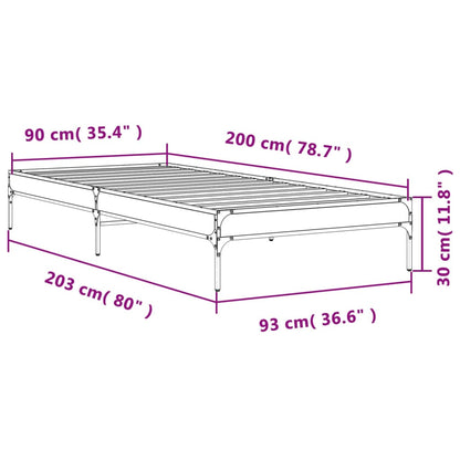 Bed Frame without Mattress Sonoma Oak 90x200 cm