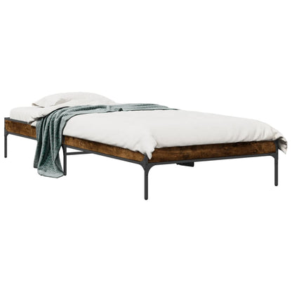 Bed Frame without Mattress Smoked Oak 90x200 cm