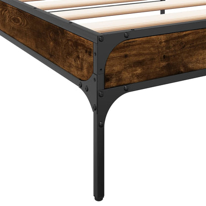 Bed Frame without Mattress Smoked Oak 90x200 cm