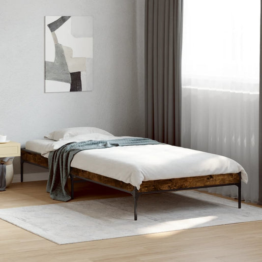 Bed Frame without Mattress Smoked Oak 90x200 cm