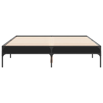 Bed Frame without Mattress Black 140x190 cm