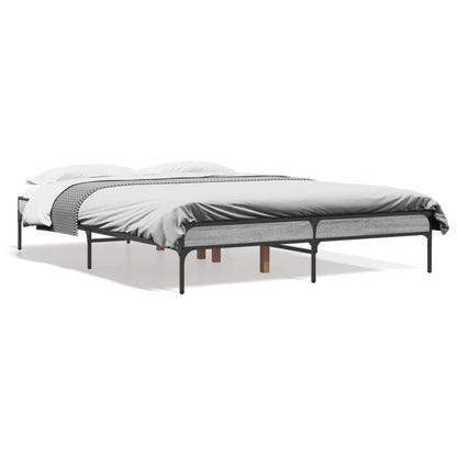 Bed Frame without Mattress Grey Sonoma 140x190 cm
