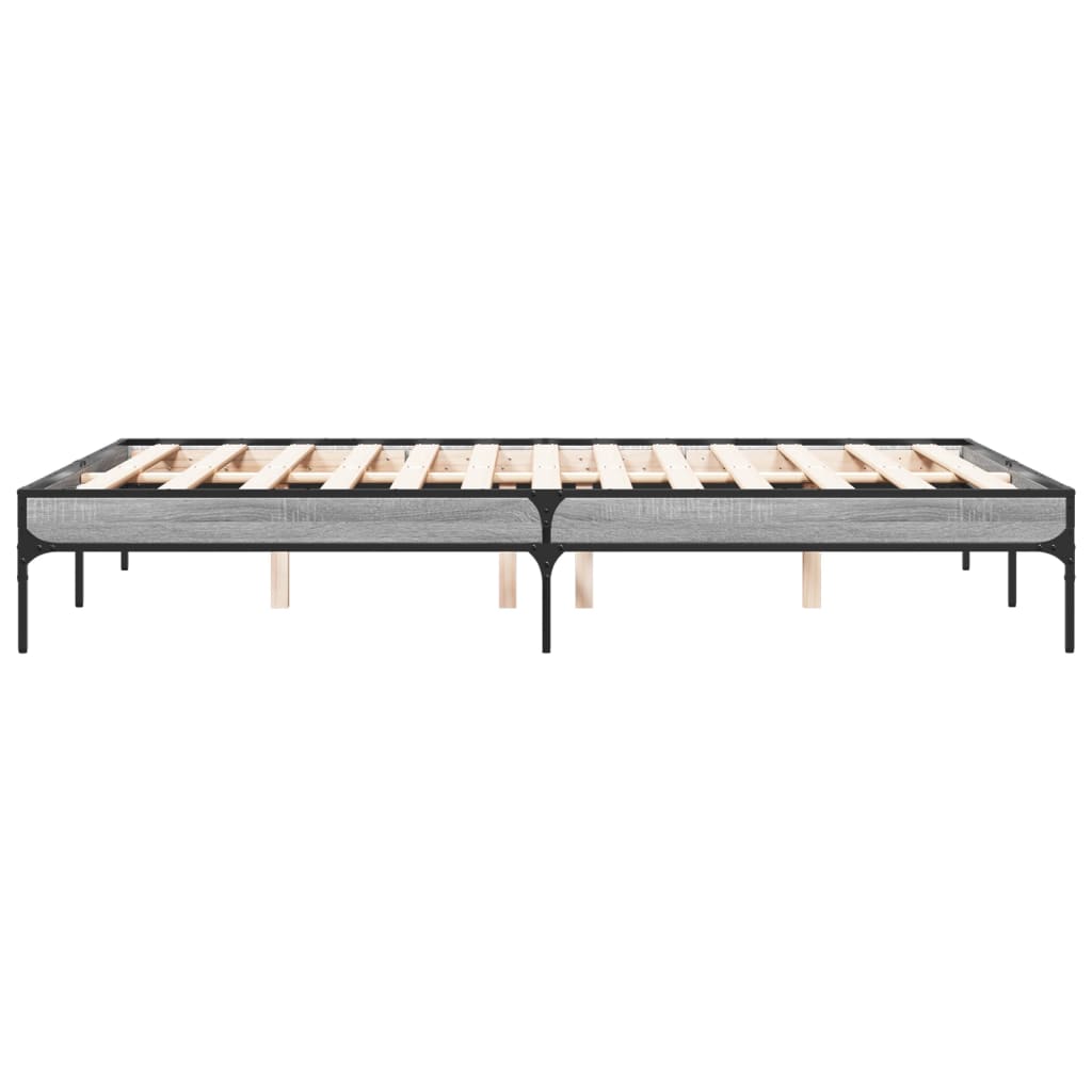Bed Frame without Mattress Grey Sonoma 140x190 cm