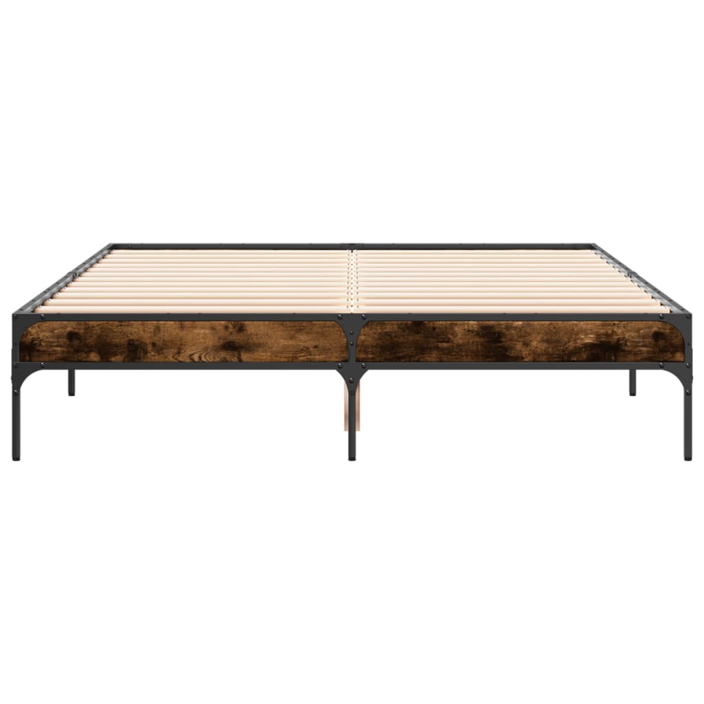 Bed Frame without Mattress Smoked Oak 120x190 cm Small Double