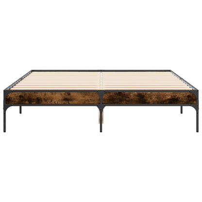 Bed Frame without Mattress Smoked Oak 120x190 cm Small Double