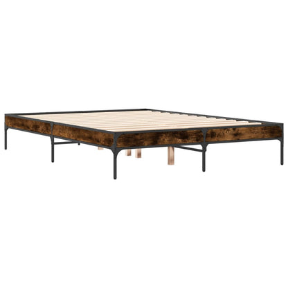 Bed Frame without Mattress Smoked Oak 120x190 cm Small Double