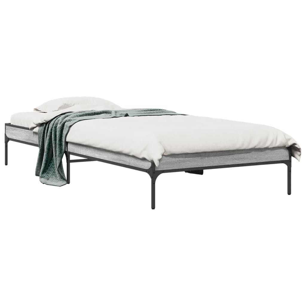Bed Frame without Mattress Grey Sonoma 90x190 cm Single