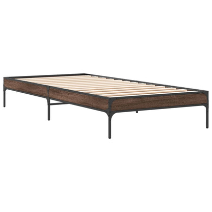 Bed Frame without Mattress Brown Oak 90x190 cm Single