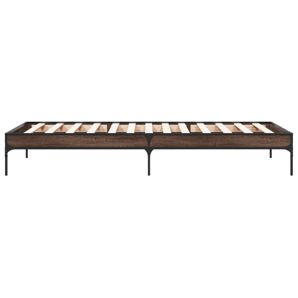 Bed Frame without Mattress Brown Oak 90x190 cm Single
