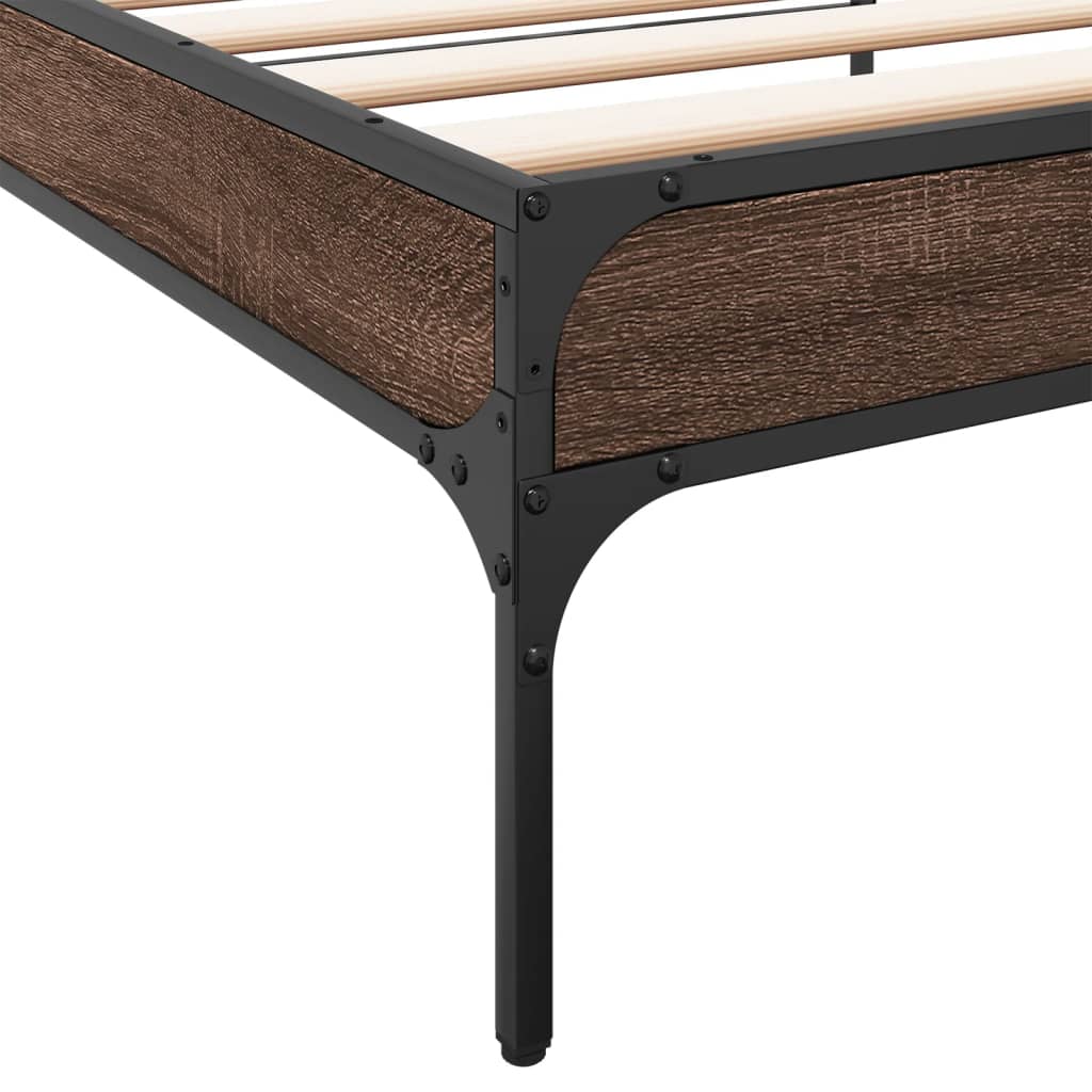 Bed Frame without Mattress Brown Oak 90x190 cm Single