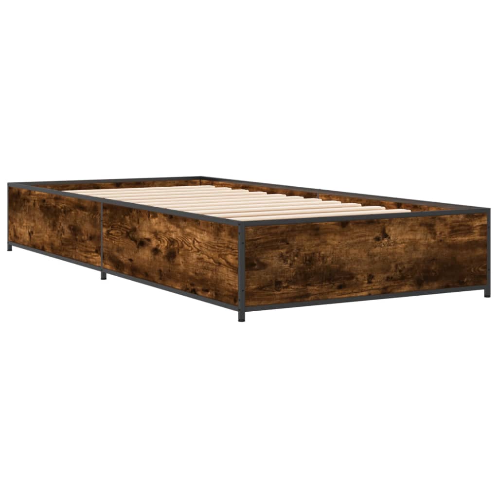 Bed Frame without Mattress Smoked Oak 100x200 cm