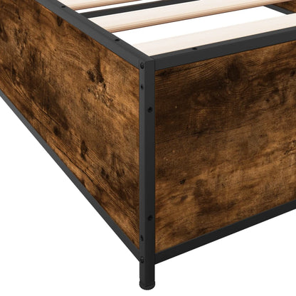 Bed Frame without Mattress Smoked Oak 100x200 cm