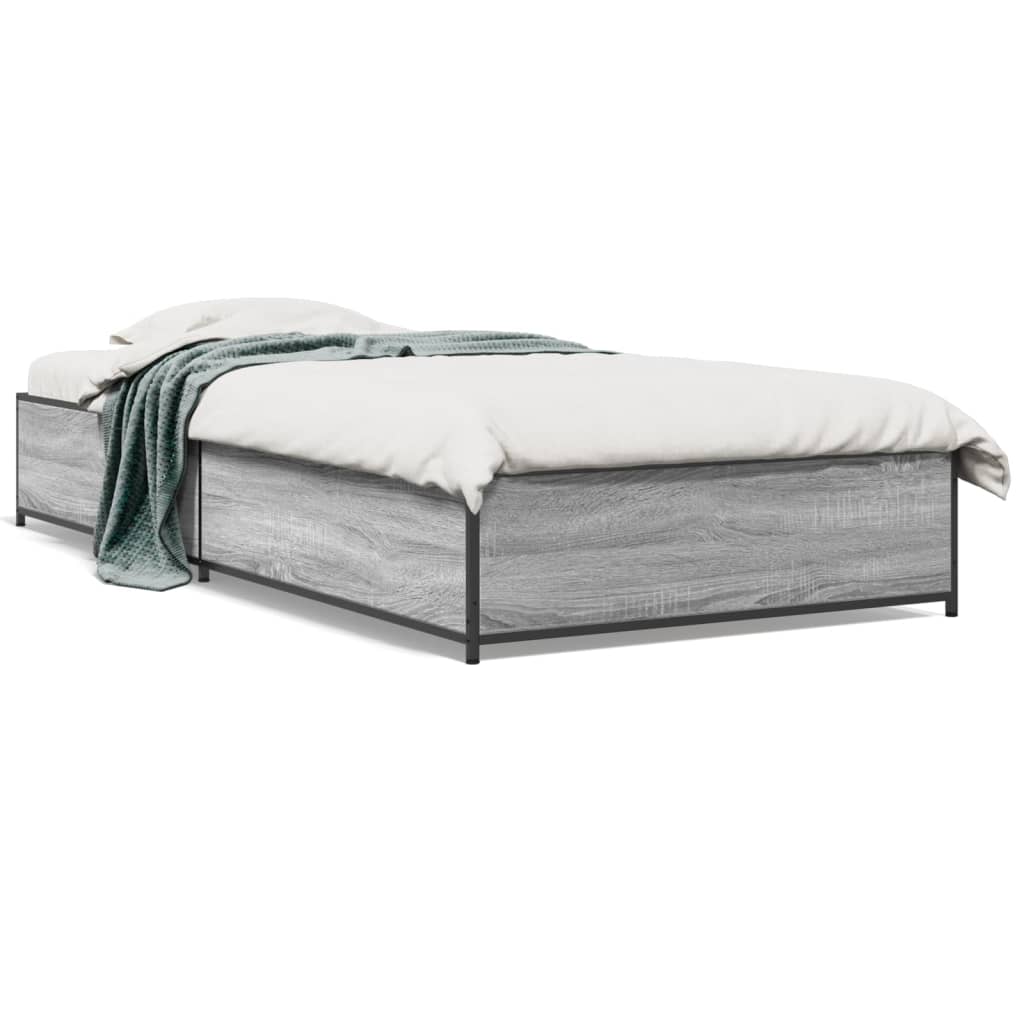 Bed Frame without Mattress Grey Sonoma 100x200 cm