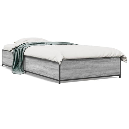 Bed Frame without Mattress Grey Sonoma 100x200 cm