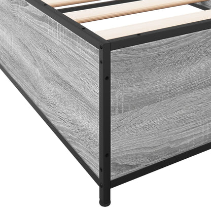 Bed Frame without Mattress Grey Sonoma 100x200 cm