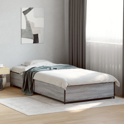 Bed Frame without Mattress Grey Sonoma 100x200 cm