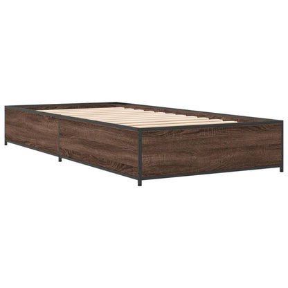 Bed Frame without Mattress Brown Oak 90x200 cm