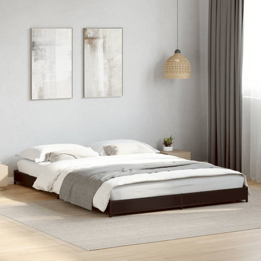 Bed Frame without Mattress Black 150x200 cm King Size